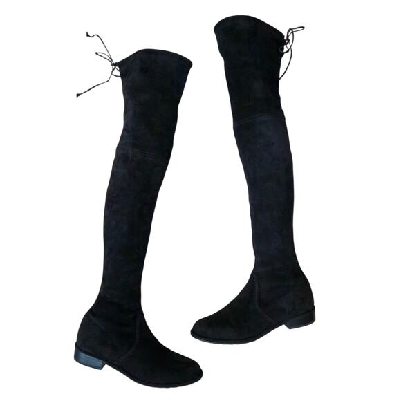 Stuart Weitzman Lowland Black Suede Over The Knee Boots Size 6M Timeless Classic - Picture 5 of 13
